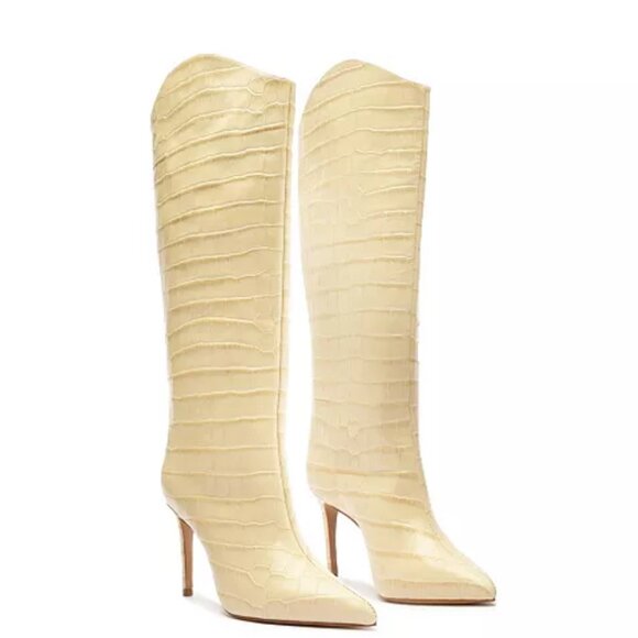 Maryana Crocodile-Embossed Leather Boot - Picture 1 of 3